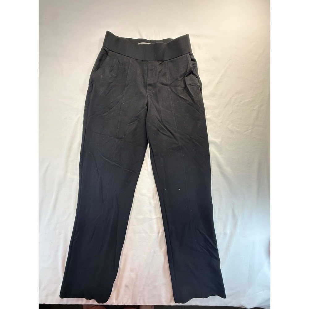 Matty M Women XS Black Ponte Knit Pants Pull On Seam Front Trousers Workwear